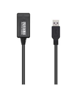 AISENS Cable USB 3.0 Prolongador Con Amplificador, Tipo A/M-A/H, Negro, 5.0m - Imagen 1