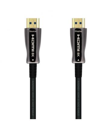 AISENS Cable HDMI V2.1 AOC Ultra Alta Velocidad / HEC 8k@60Hz 4k@120Hz 4:4:4 48Gbps, A/M-A/M, Negro, 20m - Imagen 1