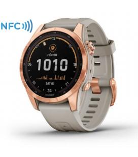 Smartwatch garmin fénix 7s solar/ notificaciones/ frecuencia cardíaca/ gps/ oro rosa y beige