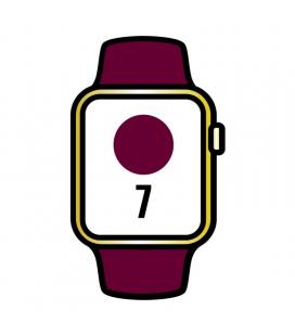 Apple watch series 7/ gps/ cellular/ 41 mm/ caja de acero oro/ correa deportiva cereza oscuro - Imagen 1