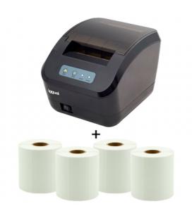 iggual Kit impresora etiquetas + 4 rollos 74x37 mm