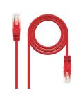 Nanocable Cable Red Latiguillo RJ45 CAT.6 UTP AWG24, Rojo, 25 cm - Imagen 1