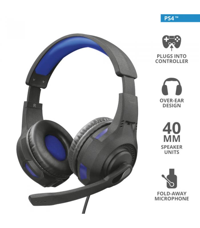 Auriculares con micrófono trust gaming gxt 307b ravu - micrófono -  almohadillas circumaurales - cable 1m consola / alargador 1m