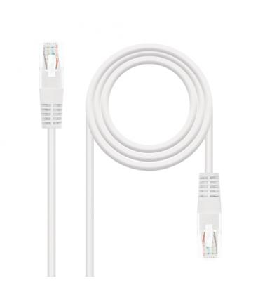 Nanocable Cable Red Latiguillo RJ45 CAT.6 UTP AWG24, Blanco, 30 cm - Imagen 1