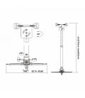 Soporte de Techo para Proyector Aisens CP02TSRE-051/ Giratorio-Inclinable-Extensible/ hasta 20kg