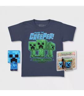 Pop & tee minecraft charged creeper funko + camiseta talla s - Imagen 1