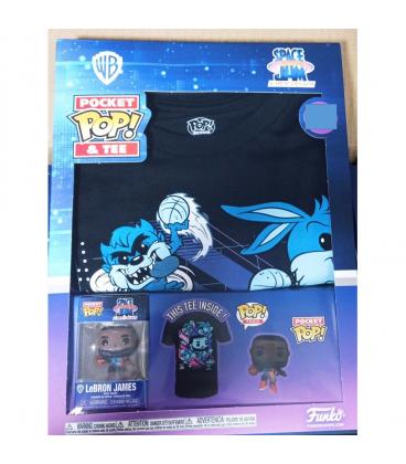 Pop & tee space jam looney tunes lebron james funko + camiseta talla l - Imagen 1