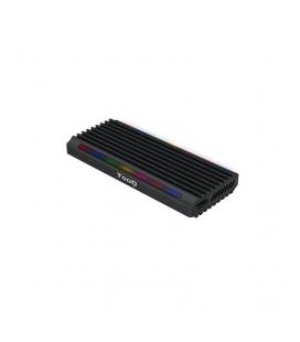 CAJA EXTERNA TOOQ TQE-2222B NGFF/NVMe "SHINOBI" USB-A RGB NEGRO