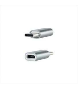 Nanocable Adaptador USB-C a Micro USB, USB-C/M-Micro B/H, Aluminio, Gris - Imagen 1