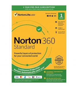 Antivirus norton 360 standard 10gb español 1 usuario 1 dispositivo 1 año esd no retornable