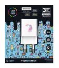 Cargador de Pared Tech One Tech Unicornio Dream/ 2xUSB/ 2.4A/ Blanco