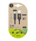 Cable usb 2.0 tech one tech tec2001/ usb macho - microusb macho/ 1m/ negro - Imagen 4