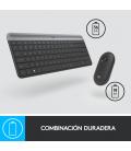 Logitech Slim Wireless Keyboard and Mouse Combo MK470 teclado USB QWERTY Español Grafito - Imagen 12