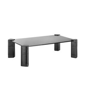 AISENS Soporte Elevador Cristal para Monitor/Portátil, Negro - Imagen 1