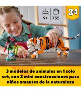 LEGO 31129 Creator 3en1 Tigre Majestuoso Juguete de Construcción de Animal - Imagen 1