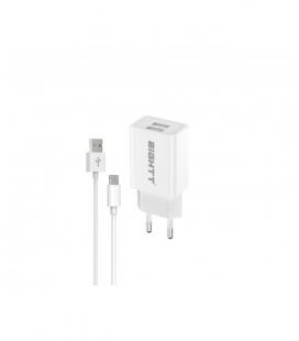 CARGADOR EIGHTT SMARTPHONE TABLET 5V 2X2.4A CON CABLE LIGHTNING 1,2M