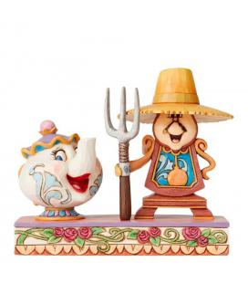 Figura enesco disney din don y la señora potts (cogsworth and mrs potts) - Imagen 1