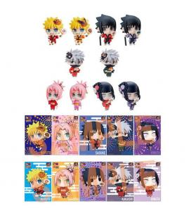 Set figuras con postales megahouse naruto shippuden petit chara land 10th anniversary - Imagen 1