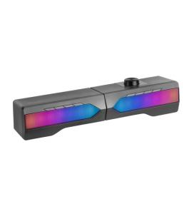 Mars Gaming MSDUO Barra de Sonido + Altavoces Gaming 2.0 RGB Mesh Bluetooth 5.0 y Jack Sonido DSP 15W, Negro - Imagen 1