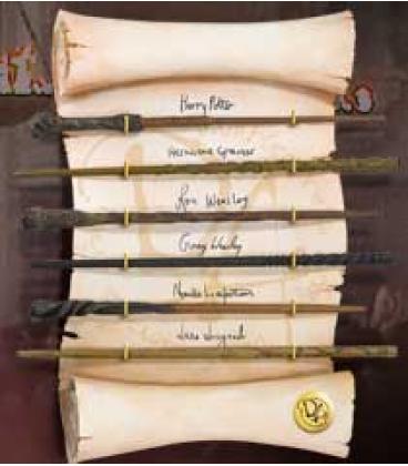 Replica the noble collection harry potter ejercito de dumbledore coleccion 6 varitas en exposicion - Imagen 1