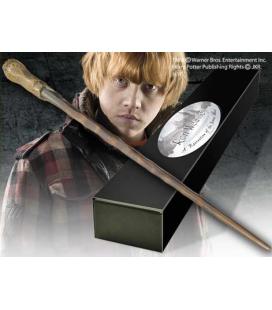 Replica the noble collection harry potter ron weasley varita con caja y placa de identificacion