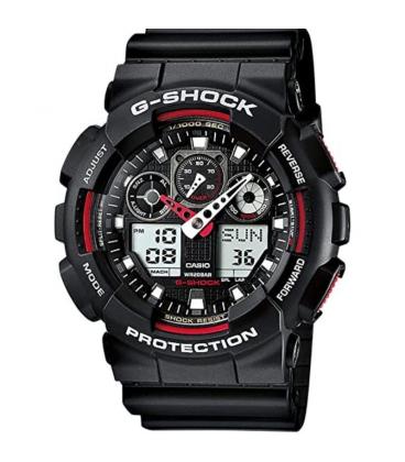 Reloj analógico digital casio g-shock trend ga-100-1a4er/ 55mm/ negro y rojo - Imagen 1