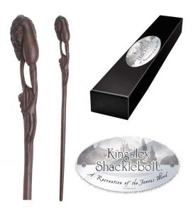 Replica the noble collection harry potter kingsley shaklebolt varita con caja y placa de identificacion - Imagen 1