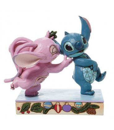 Figura enesco disney lilo & stitch stitch y angel con muérdago - Imagen 1
