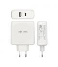 Cargador de Pared Aisens ASCH-2PD45A-W/ 1xUSB Tipo-C/ 1x USB/ 57W