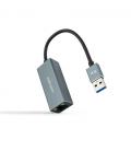 Nanocable Conversor USB 3.0 a Ethernet Gigabit 10/100/1000 Mbps, Aluminio, Gris, 15 cm - Imagen 1