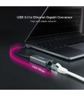 Nanocable Conversor USB 3.0 a Ethernet Gigabit 10/100/1000 Mbps, Aluminio, Gris, 15 cm - Imagen 3