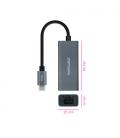 Nanocable Conversor USB-C a Ethernet Gigabit 10/100/1000 Mbps, Aluminio, Gris, 15 cm - Imagen 2