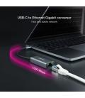Nanocable Conversor USB-C a Ethernet Gigabit 10/100/1000 Mbps, Aluminio, Gris, 15 cm - Imagen 3
