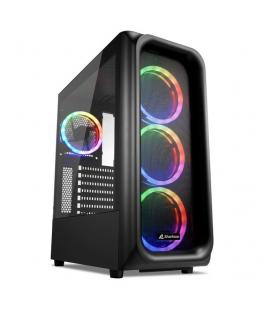 CAJA SHARKOON TK5M RGB ATX 2XUSB3.0 1XUSBtipoC SIN FUENTE NEGRO - Imagen 1
