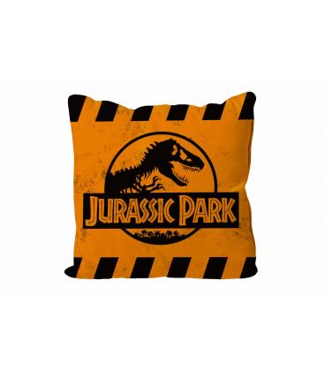 Cojin cuadrado caution logo naranja jurassic park envasado vacio - Imagen 1