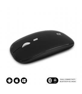 Ratón inalámbrico por bluetooth subblim dual flat/ batería recargable/ hasta 1600 dpi/ negro - Imagen 1