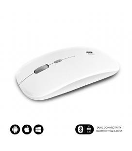 Ratón inalámbrico por bluetooth subblim dual flat/ batería recargable/ hasta 1600 dpi/ blanco - Imagen 1