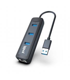 iggual Hub tipo A x 3 puertos USB 3.1+RJ45 CARBON