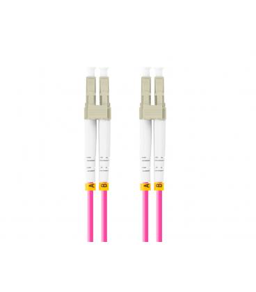 LATIGUILLO FIBRA 1M LANBERG MULTI LC/UPC-LC/UPC DUPLEX OM4 50/125 LSZH VIOLETA