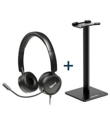 iggual Kit auriculares Dual Tech + soporte SA22