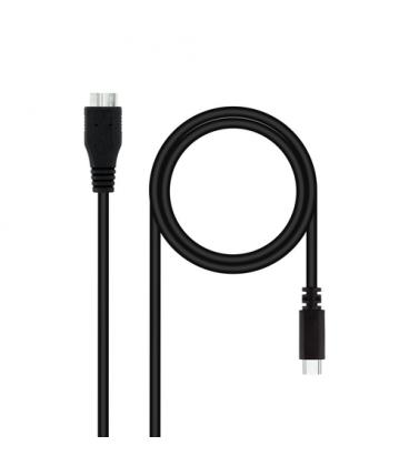 Cable USB 3.0 Nanocable 10.01.1201-BK/ USB Tipo-C Macho - MicroUSB Macho/ 1m/ Negro