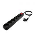 Regleta con Interruptor Aisens A154-0536/ 6 Tomas de Corriente/ Negro