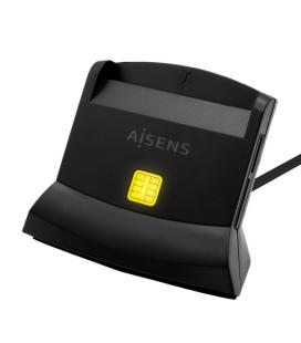 Lector de DNI y Tarjetas USB-C Aisens ASCR-SN04CSD-BK/ Negro