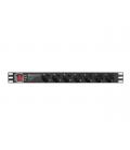 REGLETA LANBERG 1U 16A 7X SCHUKO RACK 19" 2M NEGRO