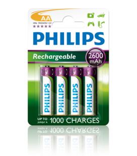 Pack de 4 Pilas AA Philips R6B4B260/10/ 1.2V/ Recargables