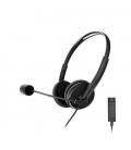 Auriculares micro energy sistem headset office 2+ negro supraural - 30mm - jack 3.5mm - antipop - 20hz - adaptador usb