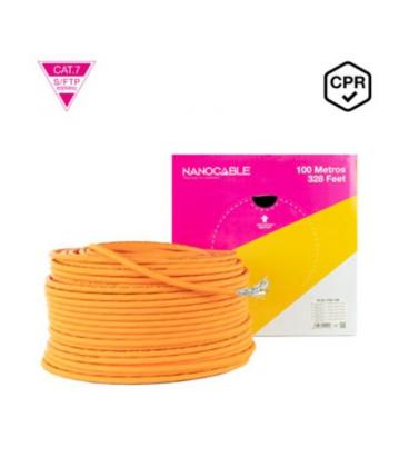 Bobina de cable sftp pimf awg23 nanocable 10.20.1700-100 cat.7/ 100m/ naranja