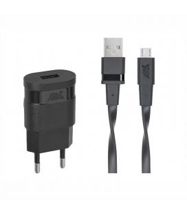 RIVACASE Adap. pared 1 usb + cable microusb negro
