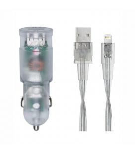 RIVACASE Carga. coche 3.4A 2*usb light. MFI transp