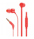 Auriculares intrauditivos jbl tune 160/ con micrófono/ jack 3.5/ rojos